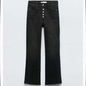 Zara High Waisted Mini Flare Jeans